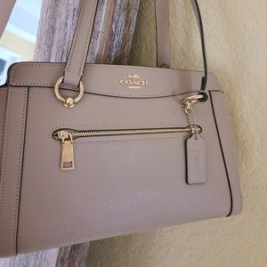 Coach satchel crossbody light tan with gold hardware